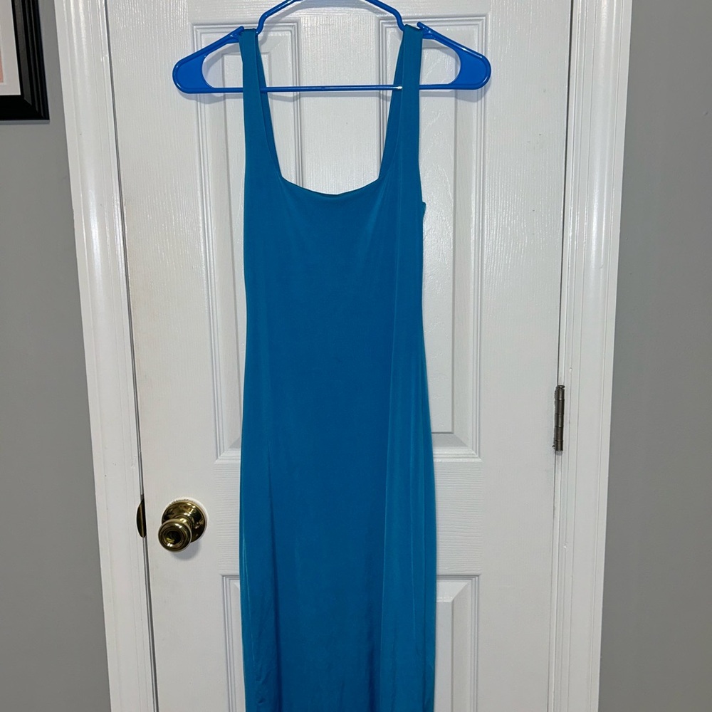 Sincerely Jules Blue Sleeveless Scoop Neck Sheath Maxi